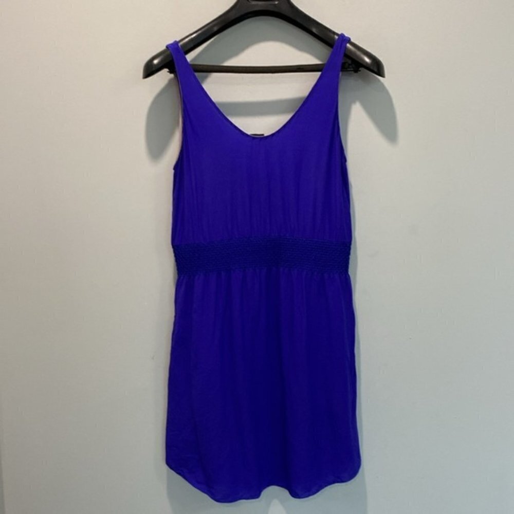 Aritzia Royal Blue Mini Silk Slip Dress - Picture 8 of 13